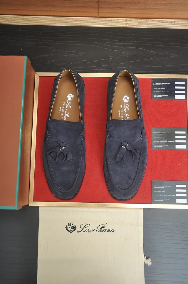 Loro Piana Tassel Loafer Navy Black Suede Detail Loafer 5