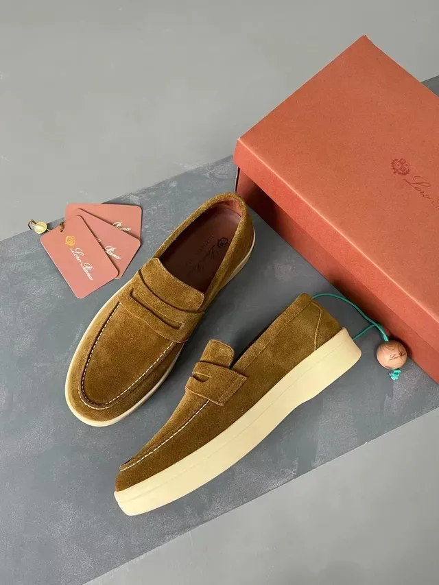 Loro Piana Ultimate Walk Suede Penny Loafers 6