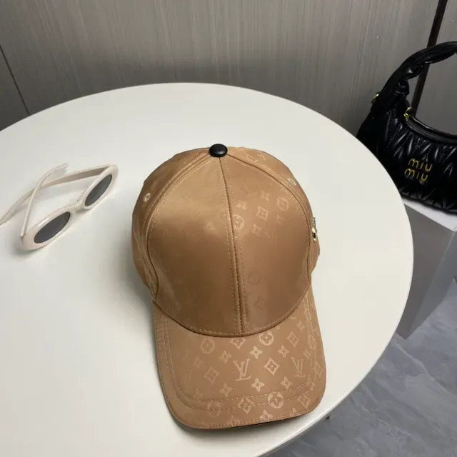 Louis Vuitton Beige Black Monogrammed Fabric Metallic Side Logo Baseball Cap 6