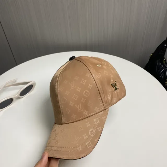 Louis Vuitton Beige Black Monogrammed Fabric Metallic Side Logo Baseball Cap 9