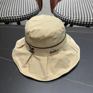 Louis Vuitton Beige Black Pleated Brim Structured Crown Bucket Hat
