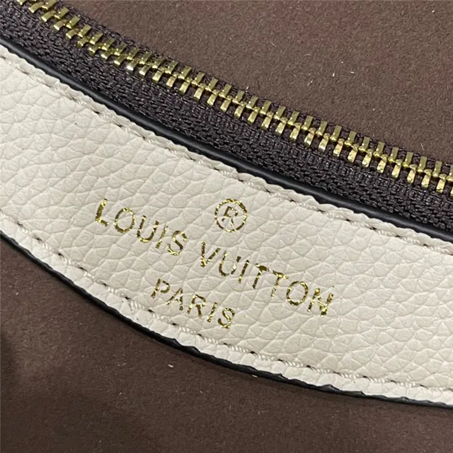 Louis Vuitton Beige Marron Monogramme Embossé Cuir Large Sangle Tressée Sac de selle 11