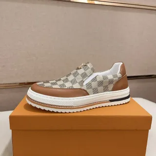 Louis Vuitton Beige Brown Slip-On Monogram Canvas Lifestyle Sneakers
