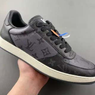 Louis Vuitton Black Beige Monogrammed Leather Cupsole Construction Lifestyle Sneakers