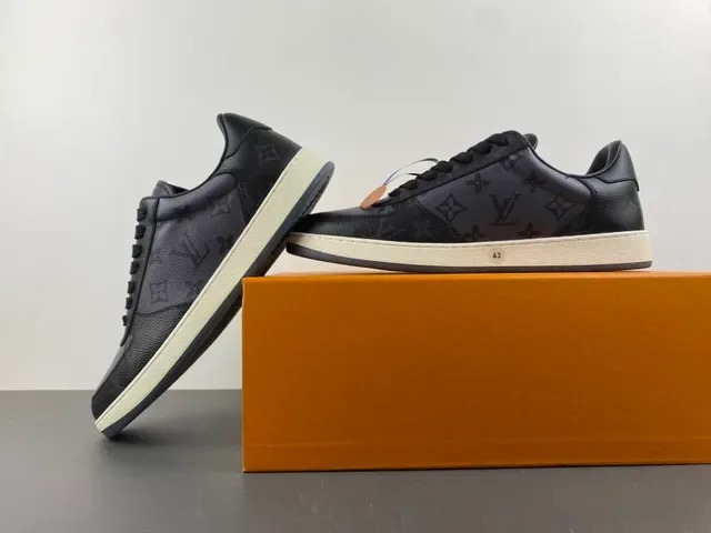 Louis Vuitton Noir Beige Monogrammées Cuir Construction Cupsole Lifestyle Sneakers 14