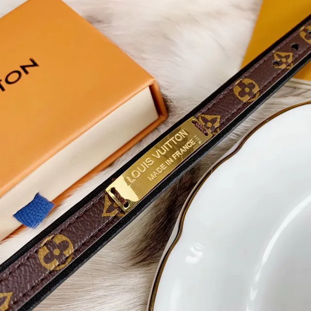 Louis Vuitton Black Brown Double-Layer Leather Monogram Canvas Interior Bracelet 6
