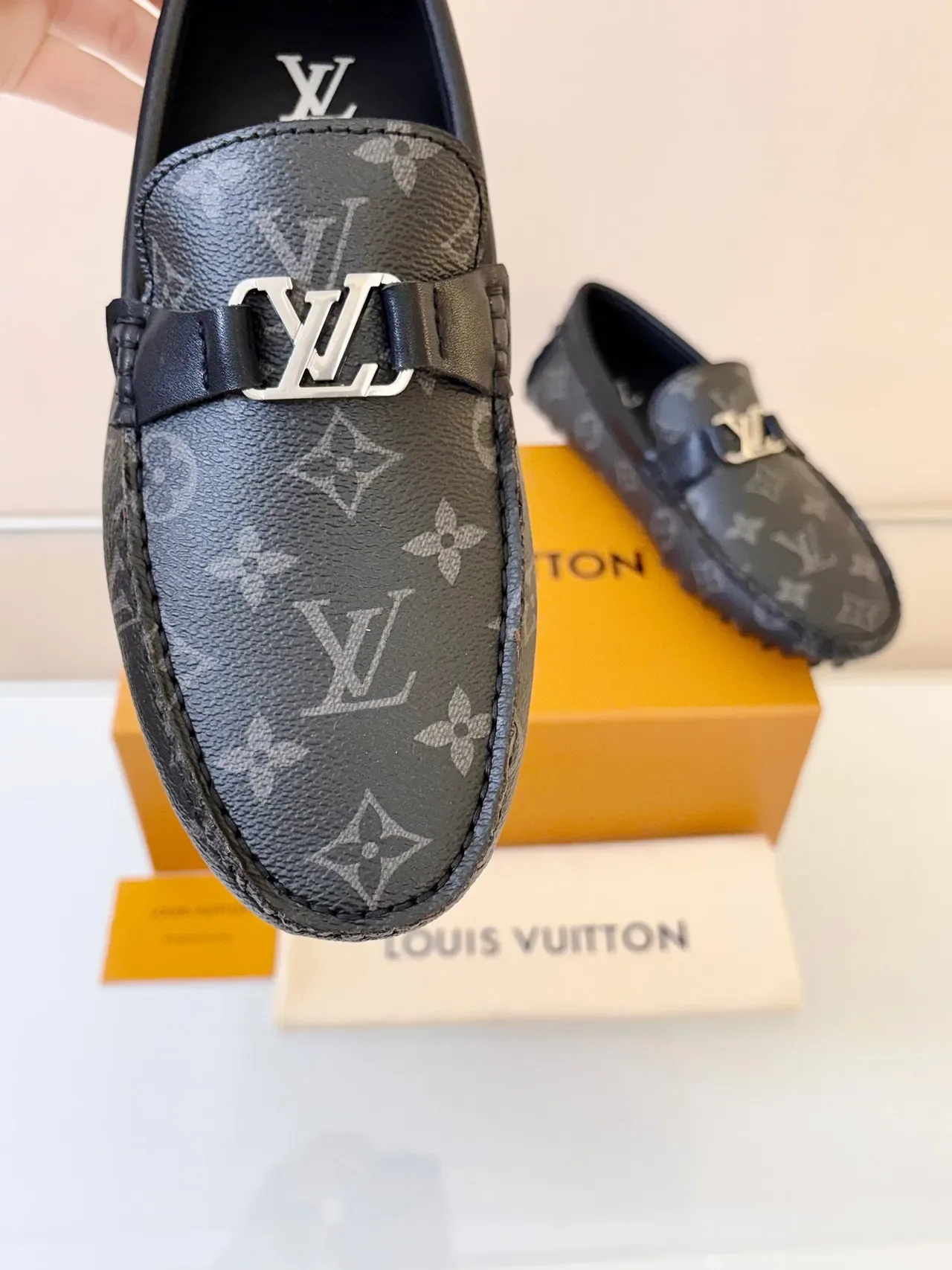 Louis Vuitton কালো বাদামি Monogram Canvas Pebble Sole লুফার 3