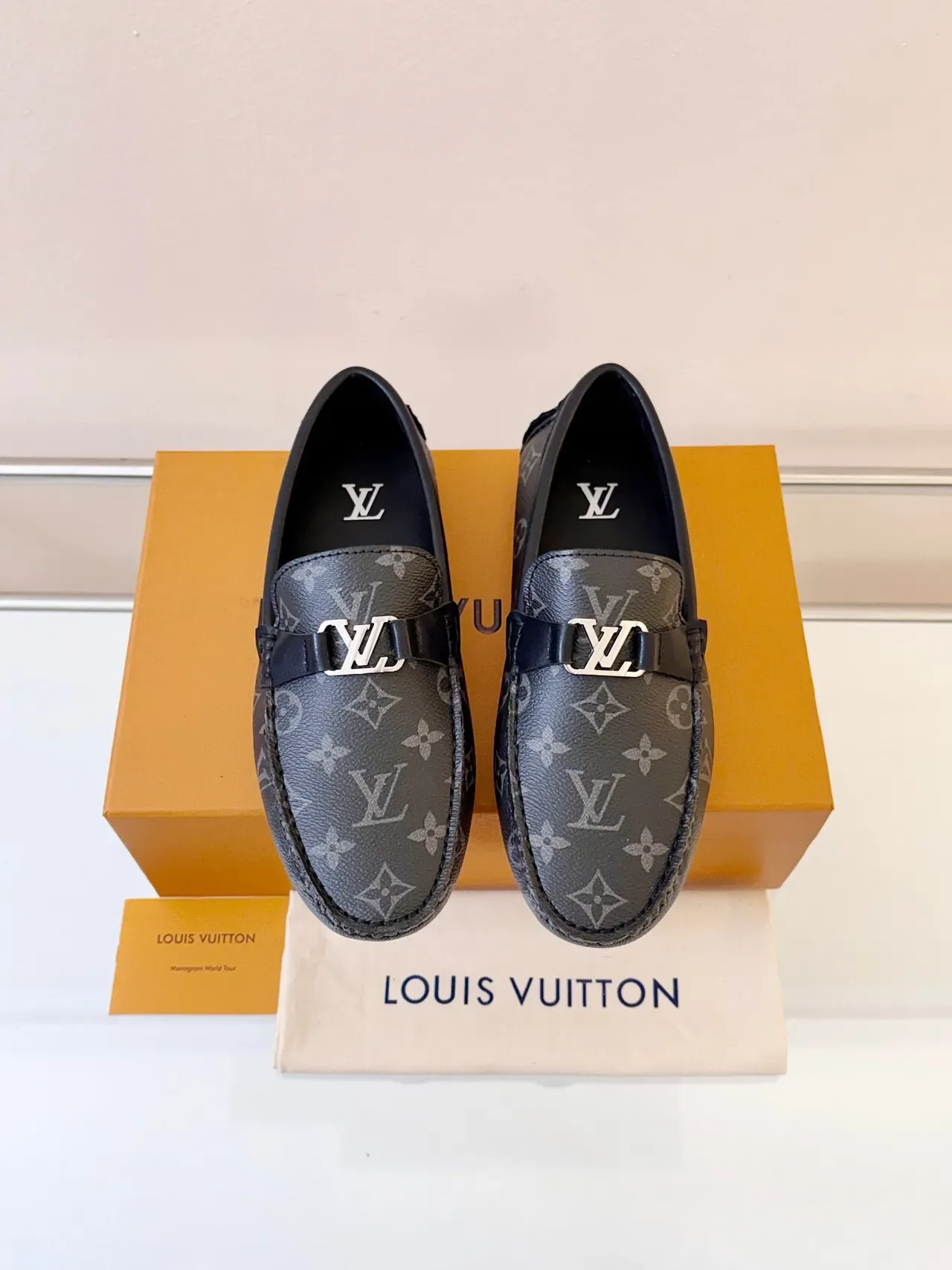 Louis Vuitton কালো বাদামি Monogram Canvas Pebble Sole লুফার 6