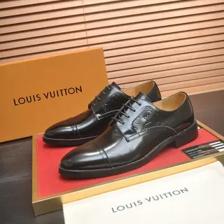 Louis Vuitton Black Cap-Toe Monogram Oxford Shoes