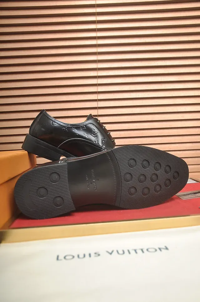 Louis Vuitton Black Cap-Toe Monogram Oxford Shoes 2