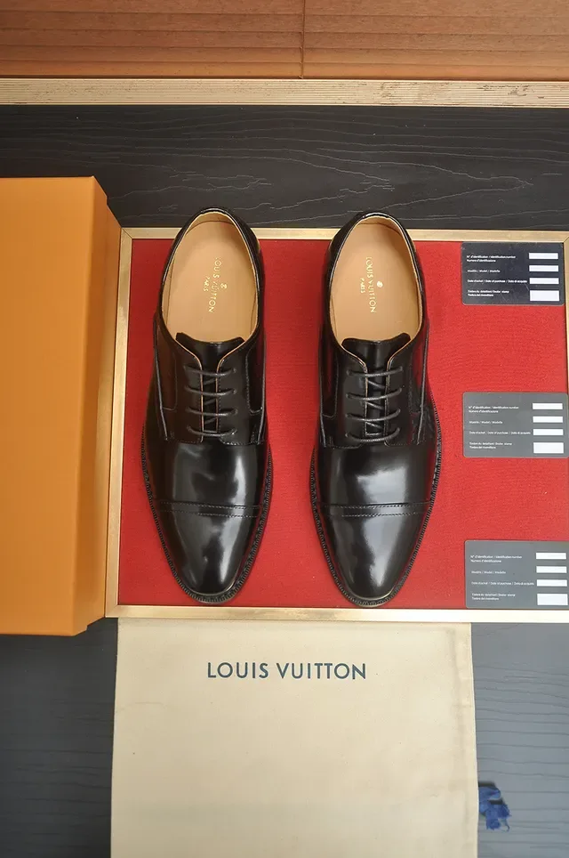 Louis Vuitton Black Cap-Toe Monogram Oxford Shoes 4
