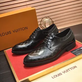 Louis Vuitton Black Damier Embossed Oxford Shoes