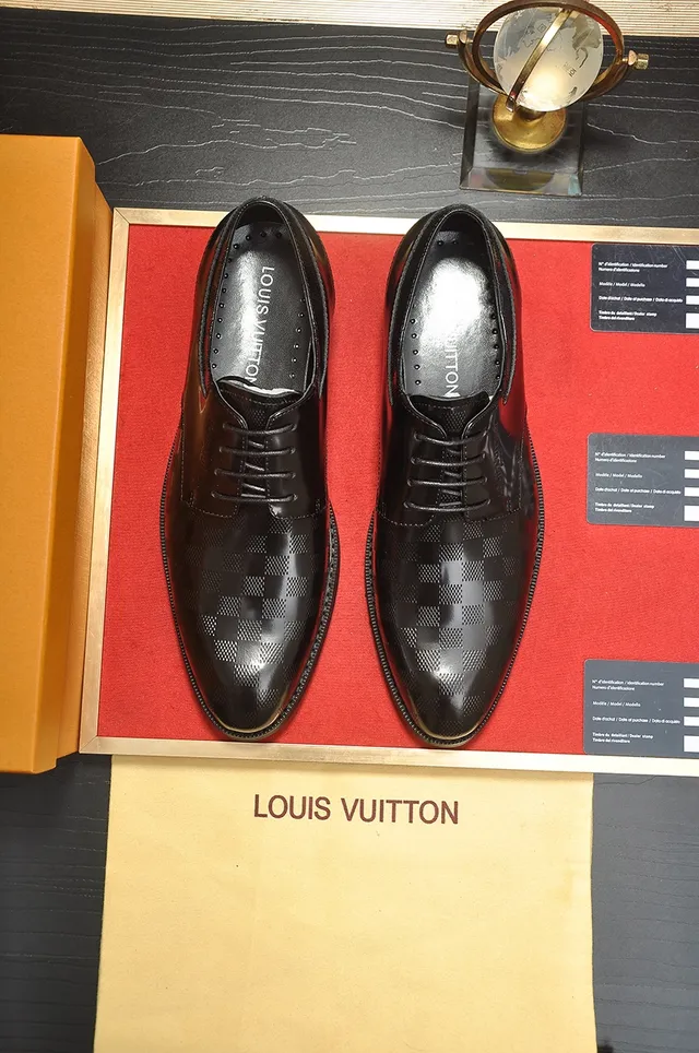 Louis Vuitton أحذية أكسفورد أسود Damier منقوش 2