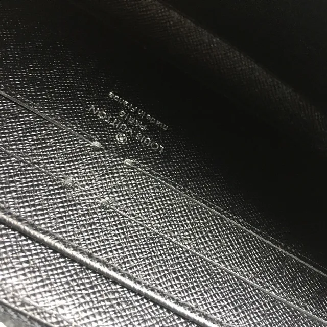 Louis Vuitton Black Embossed LV Monogram Textured Leather Long Wallet 2