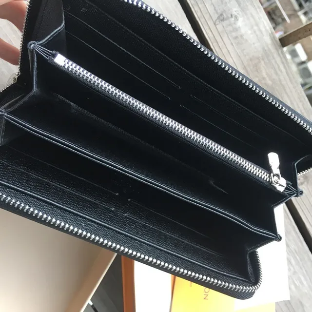 Louis Vuitton Black Embossed LV Monogram Textured Leather Long Wallet 4