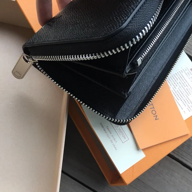 Louis Vuitton Black Embossed LV Monogram Textured Leather Long Wallet 5