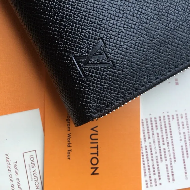 Louis Vuitton Black Embossed LV Monogram Textured Leather Long Wallet 7