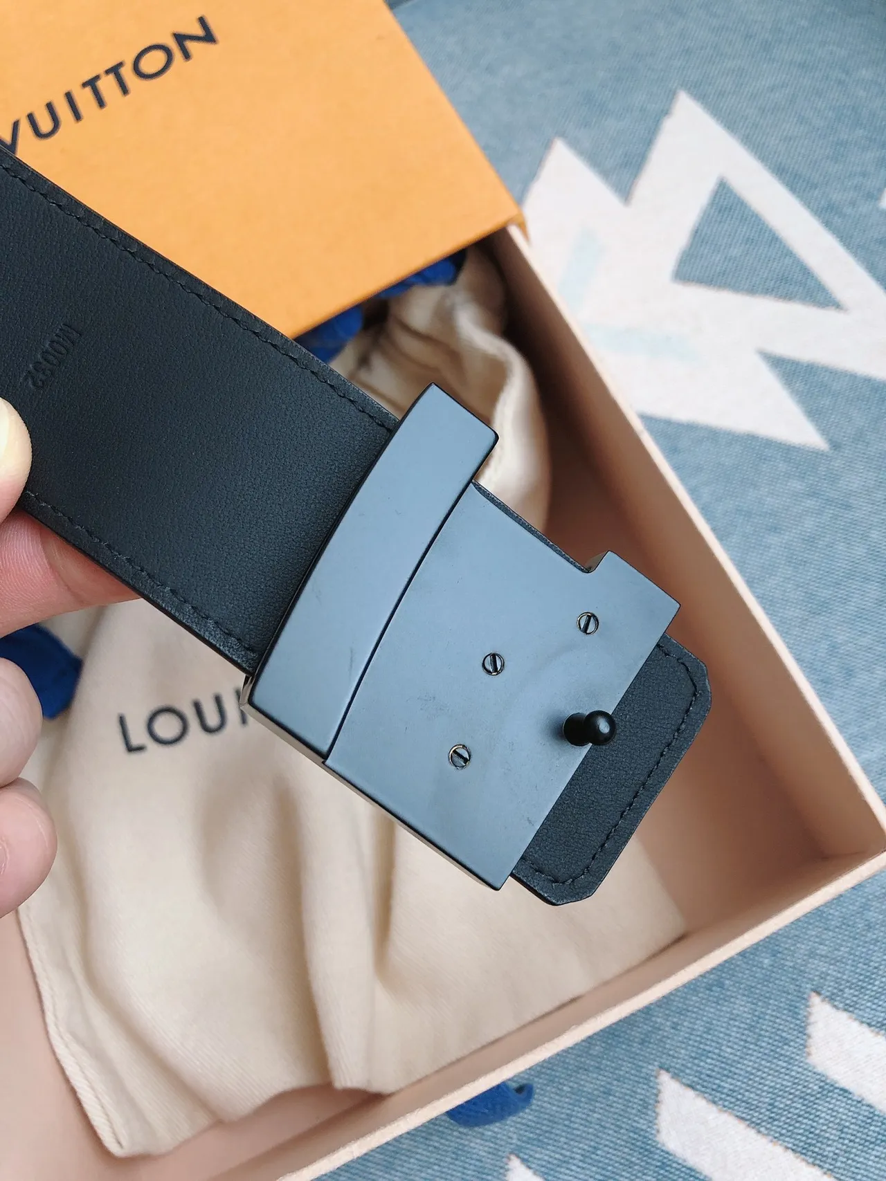 Louis Vuitton Black Embossed Monogram Matte Hardware Leather Belt 7