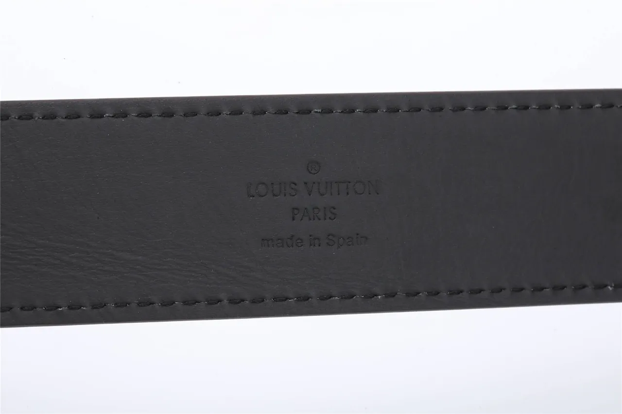 Louis Vuitton Black Gold Smooth Antique Brass Buckle Leather Belt 8