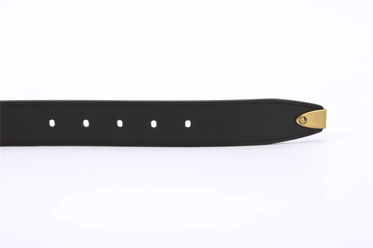 Louis Vuitton Black Gold Smooth Antique Brass Buckle Leather Belt 9