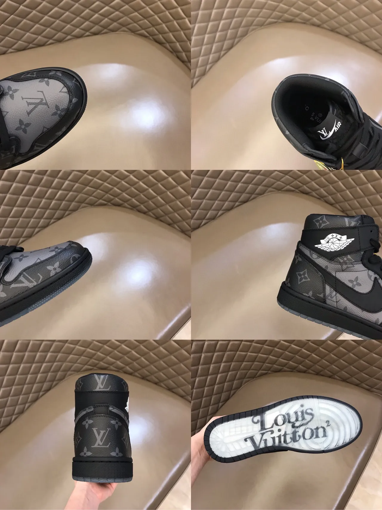Louis Vuitton Black Gray Monogram Canvas High-Top Silhouette Lifestyle Sneakers 2