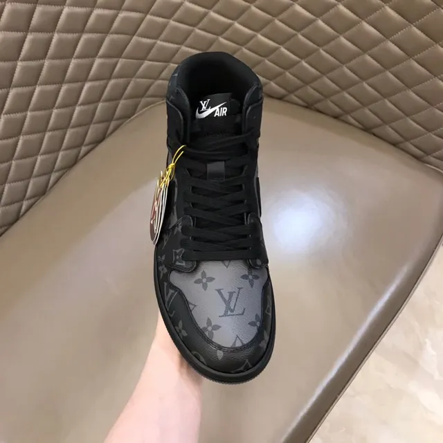 Louis Vuitton Black Gray Monogram Canvas High-Top Silhouette Lifestyle Sneakers 4