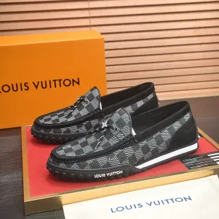 Louis Vuitton Black Gray Monogram Canvas Tassel Detail Loafer