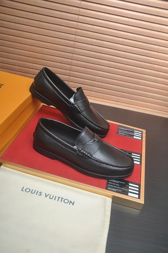 Louis Vuitton Black Leather Penny Strap Loafer 4