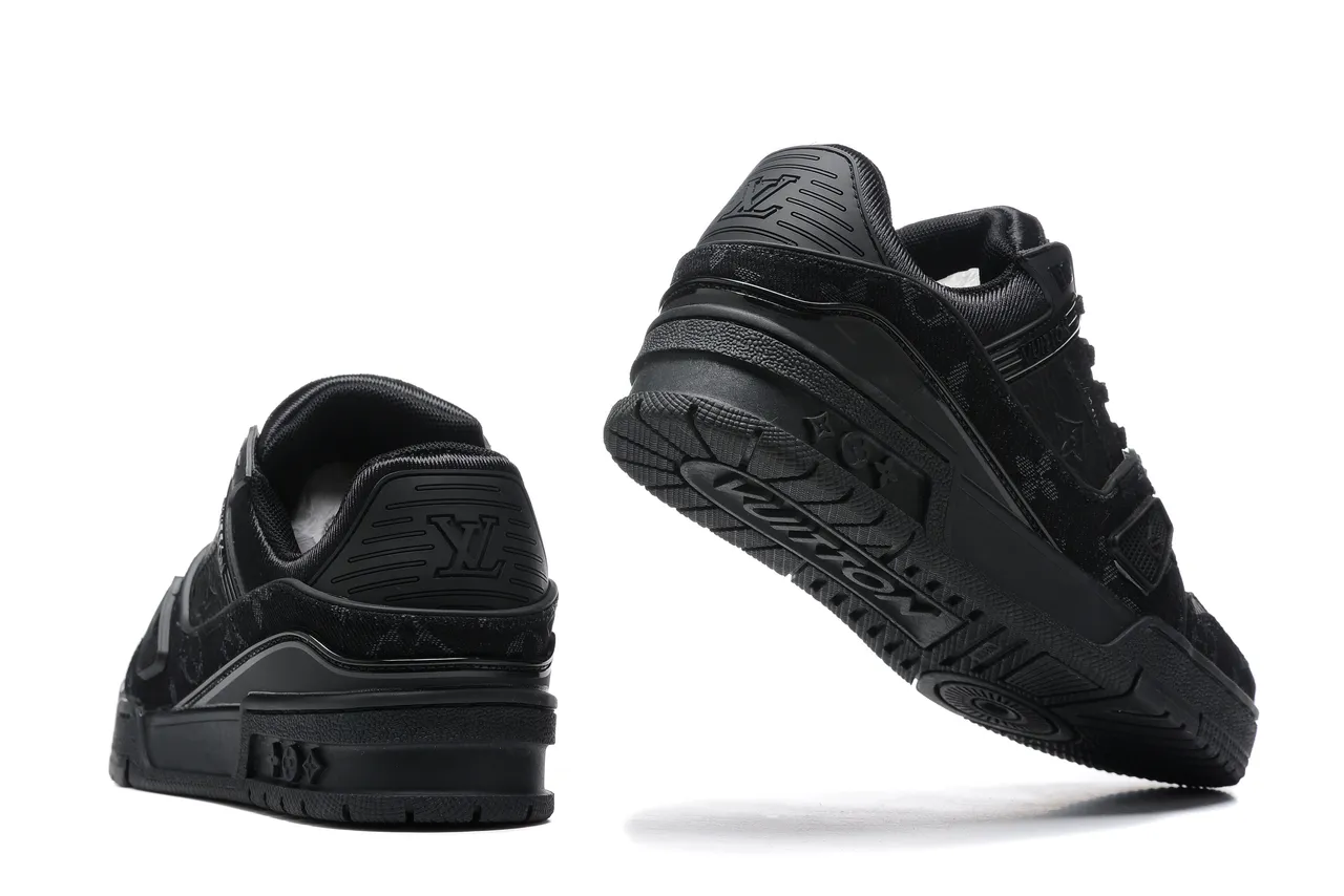 Louis Vuitton Black Monogrammed Canvas Sculpted Chunky Sole Lifestyle Sneakers 3