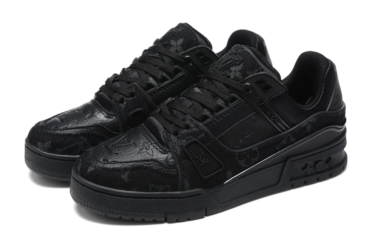 Louis Vuitton Black Monogrammed Canvas Sculpted Chunky Sole Lifestyle Sneakers 8