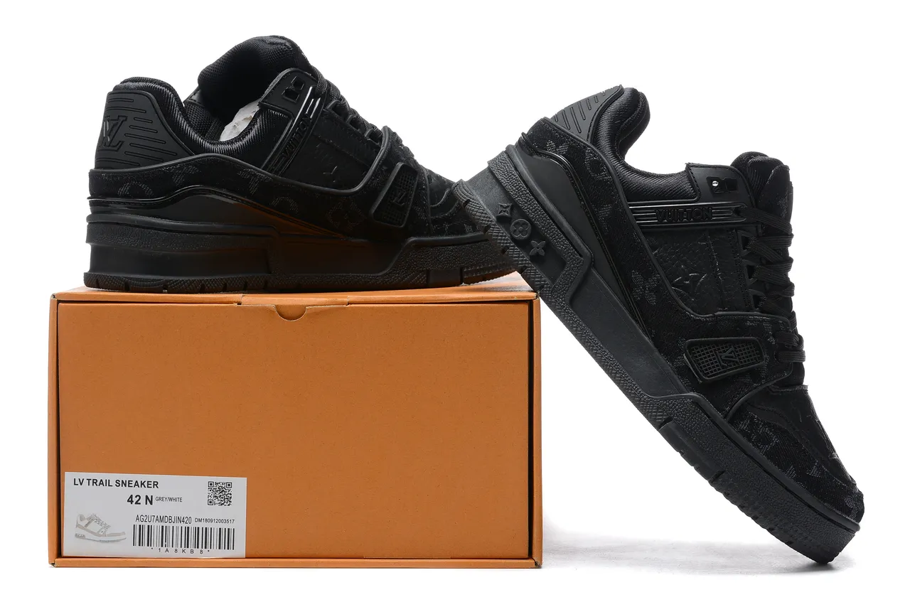 Louis Vuitton Black Monogrammed Canvas Sculpted Chunky Sole Lifestyle Sneakers 9