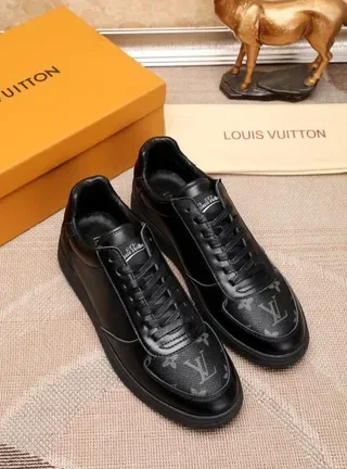 Louis Vuitton Black Monogrammed Leather Low-Top Lifestyle Sneakers 3