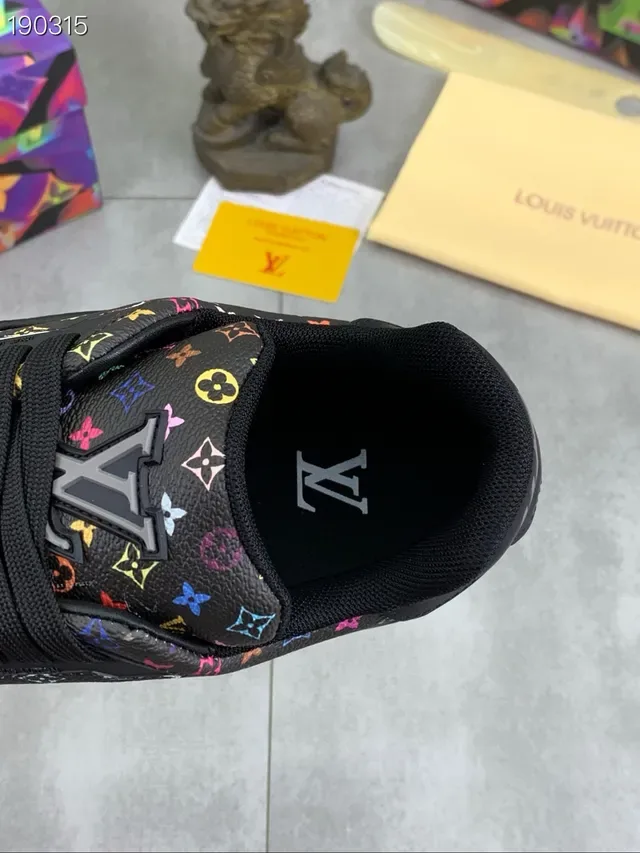 Louis Vuitton Black Multicolor Monogram-Print Upper Low-Top Silhouette Lifestyle Sneakers 3