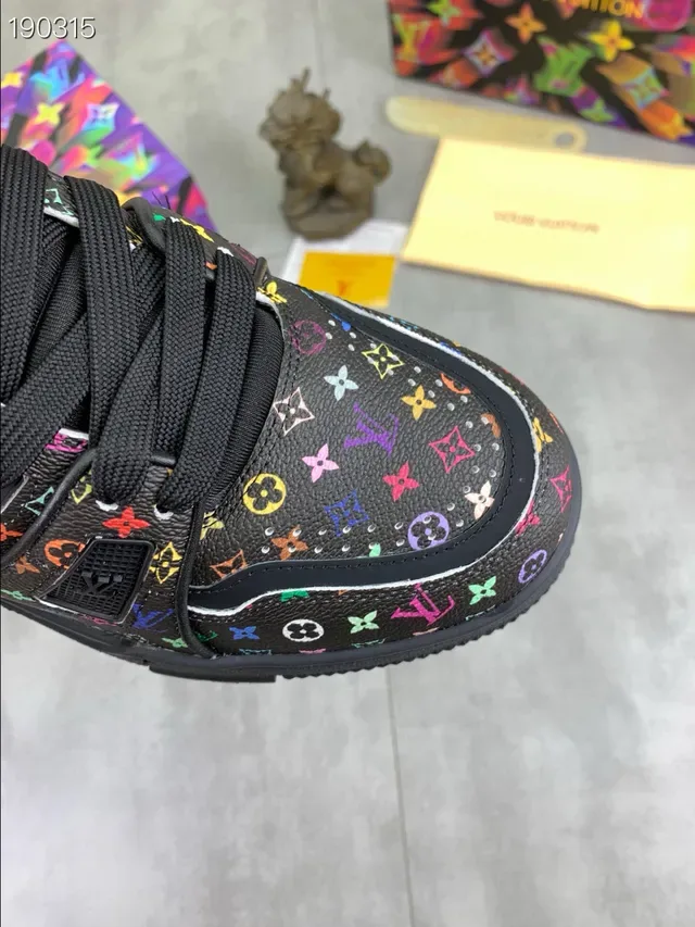 Louis Vuitton Black Multicolor Monogram-Print Upper Low-Top Silhouette Lifestyle Sneakers 6