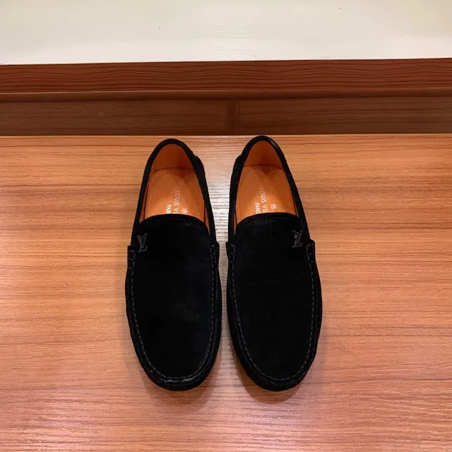 Louis Vuitton Preto Laranja Camurça Superior Monogramado Vamp Loafer 3
