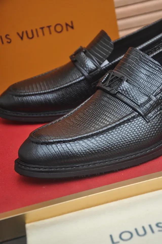 Louis Vuitton Black Textured Leather Monk Strap Loafers 2