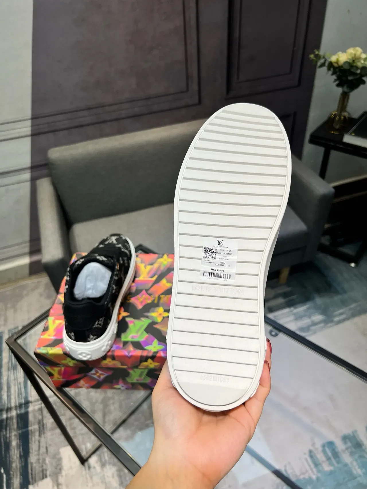 Louis Vuitton Black White Monogram Canvas Low-Top Lifestyle Sneakers 6
