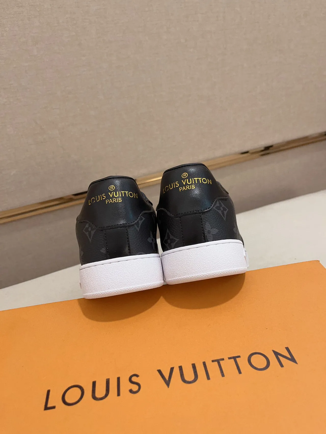 Louis Vuitton Black White Monogram-Printed Leather Low-Top Silhouette Lifestyle Sneakers 3