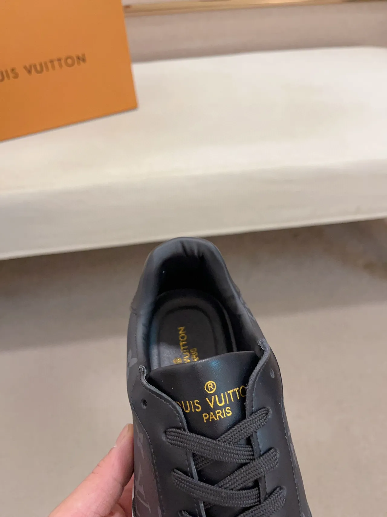 Louis Vuitton Black White Monogram-Printed Leather Low-Top Silhouette Lifestyle Sneakers 4
