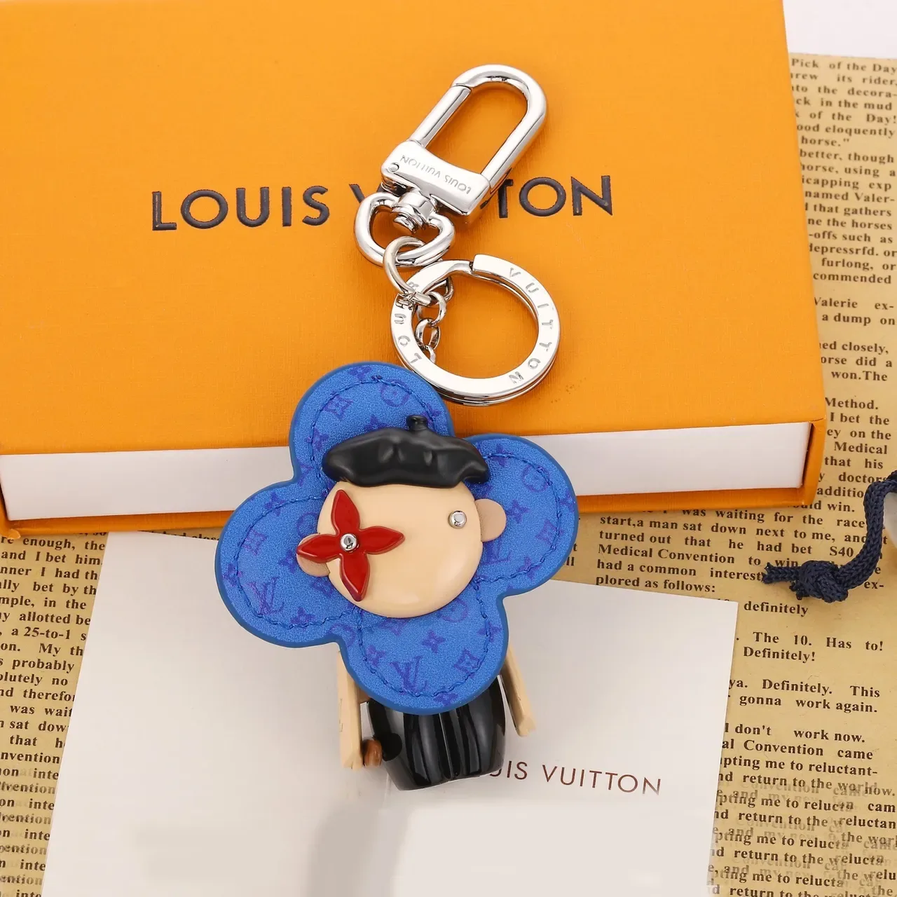 Louis Vuitton Blue Black Sculpted Character Charm Monogrammed Leather Crossbody Bag 8