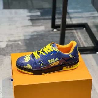 Louis Vuitton Zapatillas Lifestyle Azul Amarillo Layered Cuero/Sintético Upper Bold Graphic Print