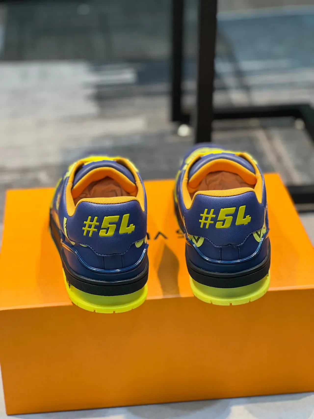 Louis Vuitton Blue Yellow Layered Leather/synthetic Upper Bold Graphic Print Lifestyle Sneakers 2