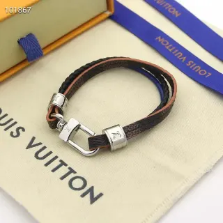Louis Vuitton سوار مضفر مونوغرام قماش و جلد