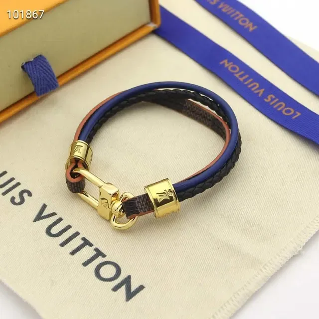 Louis Vuitton Braided Monogram Canvas and Leather Bracelet 2