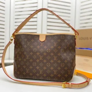 Louis Vuitton Brown Beige Monogram Canvas Slouchy Hobo Silhouette Handbag