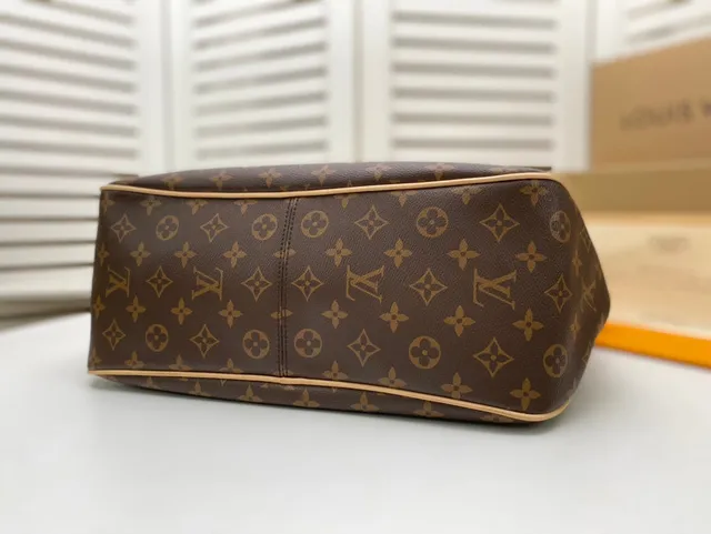 Louis Vuitton Marron Beige Monogramme Toile Souple Hobo Silhouette Sac 7