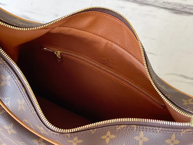 Louis Vuitton Brown Beige Monogram Canvas Tan Leather Trim Hobo Bag 3