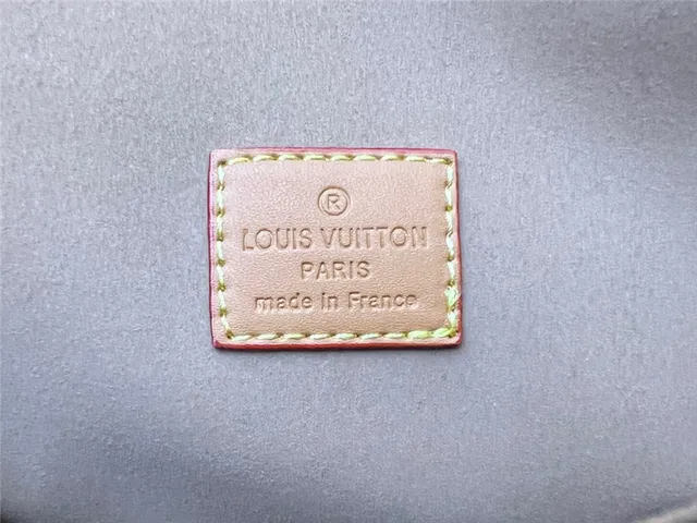 Louis Vuitton Brown Beige Monogram Canvas Tan Leather Trim Saddle Bag 2