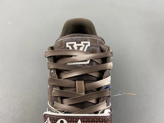 Louis Vuitton Brown Beige Monogram-Print Upper Dual Closure System Lifestyle Sneakers 6