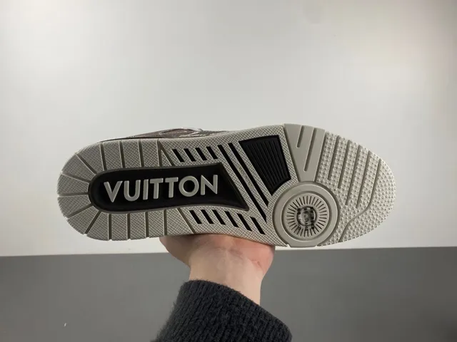 Louis Vuitton Brown Beige Monogram-Print Upper Dual Closure System Lifestyle Sneakers 9